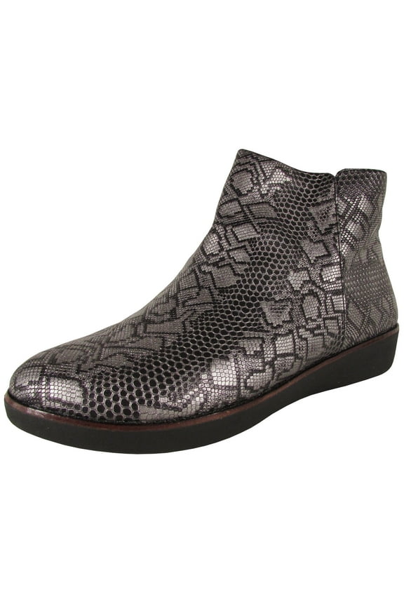 Womens Ziggy Zip Python Print Boot Shoes, Black, US 5