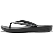 FITFLOP Womens Iqushion Sparkle Flip-Flops, Color Black, Size 9 R08-001-070