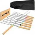 thumbnail image 1 of Fitfort Marshmallow Roasting Sticks Smores Skewers Telescoping Extendable Camping Campfire Fire Pit Kit Hot Dog Fork Accessories 32 inch 8 Pcs, 1 of 7