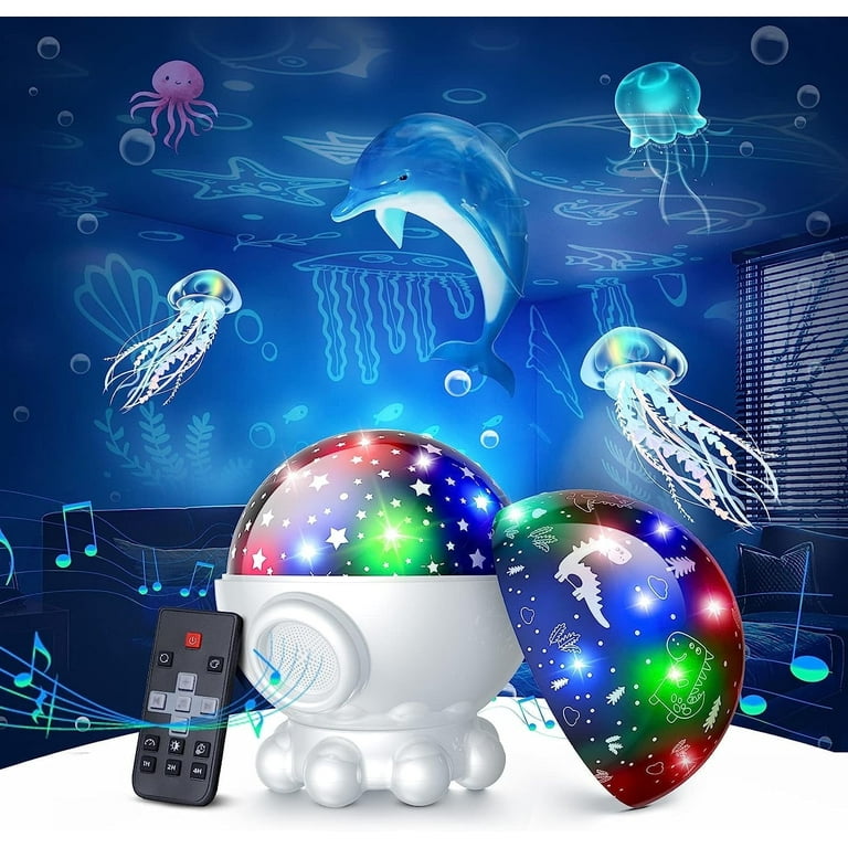 Fitfort Dinosaur Projector, Night Light for Kids, Ocean Wave and