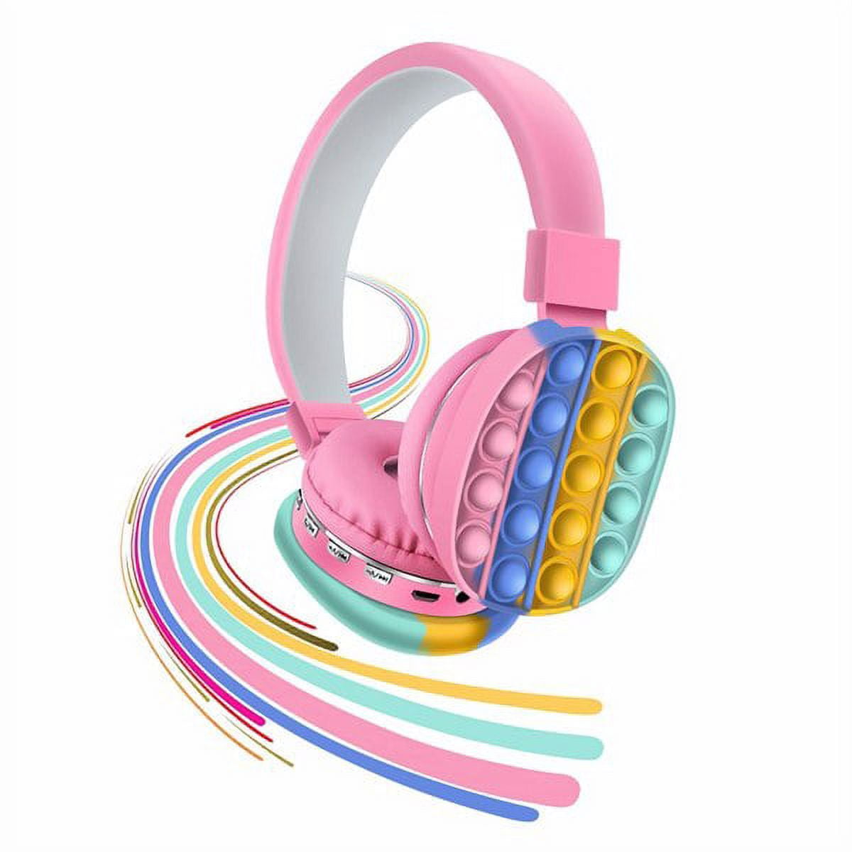 Fitget Earphones Children's Toy Earphones, Ireless Bluetooth Earphones Toys  Rainbow Color Children's Adult Earphones