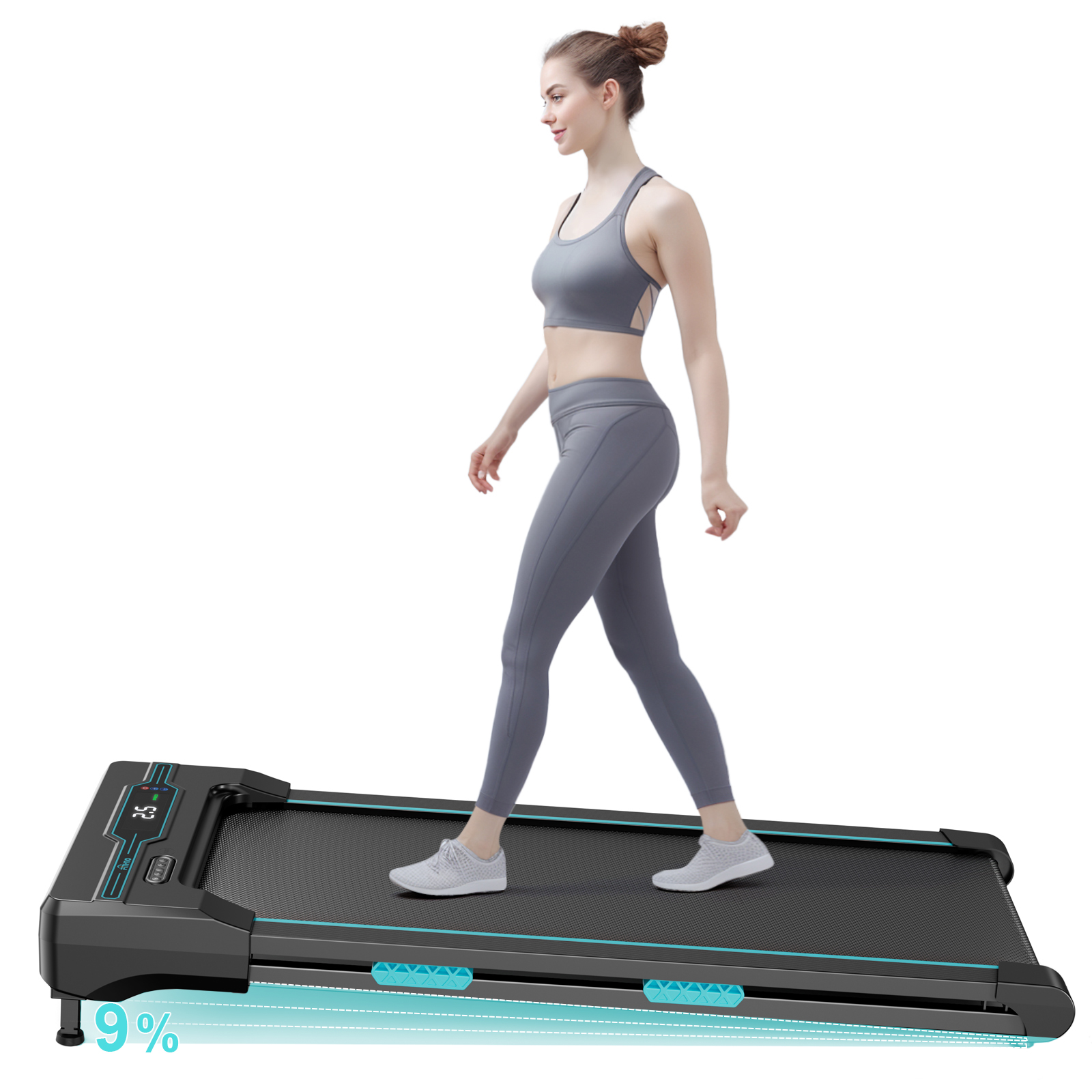 Fithno Walking Pad with 6 adjustable Inclines, Under Desk Treadmill for
