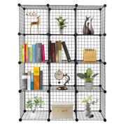 Fithood 12-Cube Organizer Cube Storage Storage Shelves Wire Cube Storage Origami Shelves Metal Grid Multifunction Shelving Unit Modular Cubbies Organizer Bookcase