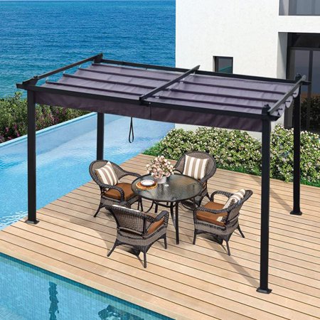 Fithood 13 x 10 Ft Outdoor Patio Retractable Pergola