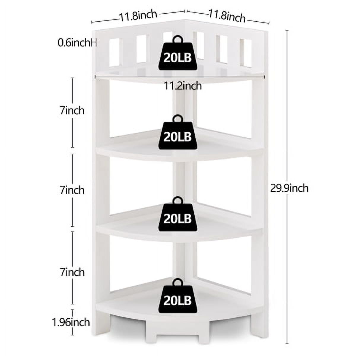 Fithood Corner Shelf, 4Tier Display Shelves, Wood Storage Stand