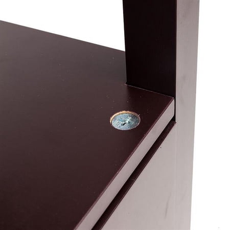Fithood Double-tier Coffee Side Table with Two Drawers Coffee