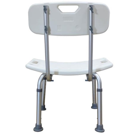 Fithood FCH Medical Bathroom Safety Shower Tub Aluminium Alloy Bath Chair Seat Bench with Removable Back White