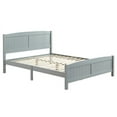thumbnail image 1 of Fithood FCH Queen Pine Single-Layer Core Vertical Stripe Full-Board Curved Headboard With The Same Bed Tail Wooden Bed Grey, 1 of 5