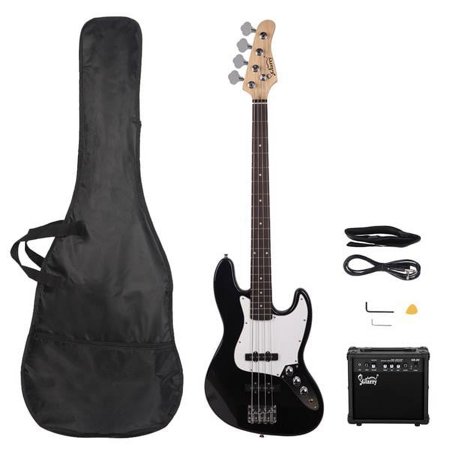 Fithood GJazz Bass with Electirc Bass Amplifier Power Wire Tools Black