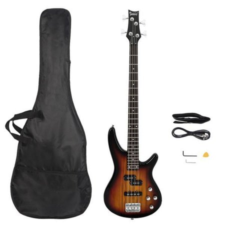 Fithood Glarry GIB Electric Bass Guitar Full Size 4 String Sunset Color