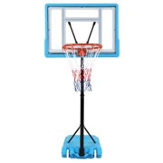 Fithood PVC Transparent Board Basket Frame Adjustable 115-135cm Poolside Basketball Hoop Blue