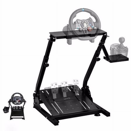 Fithood Racing Wheel Stand, G920 Steering Wheel Stand Adjustable with Shifter Mount Holder, Wheel Stand Fits for Logitech G25 G27 G29 G923, Supporting Thrustmaster T300Rs T300Gt T150Rs Xbox PS4 PS5 PC