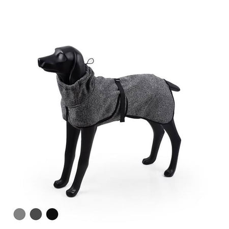 Fithood Water Repellent Softshell Dog Jacket Pet Clothes for Spring Autumn,Outdoor Sport Dog Jacket with High Neckline Collar Cold Weather Pets Apparel Winter Warm Coats Puppy Comfort Vest--(DeepGary,