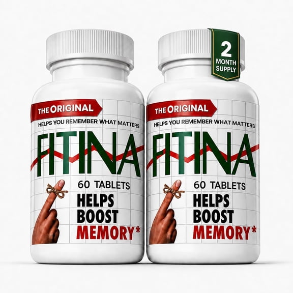Fitina Brain Health Supplement with B Vitamins for Memory, Focus, and Cognitive Support, 60 Tablets, 2-Pack