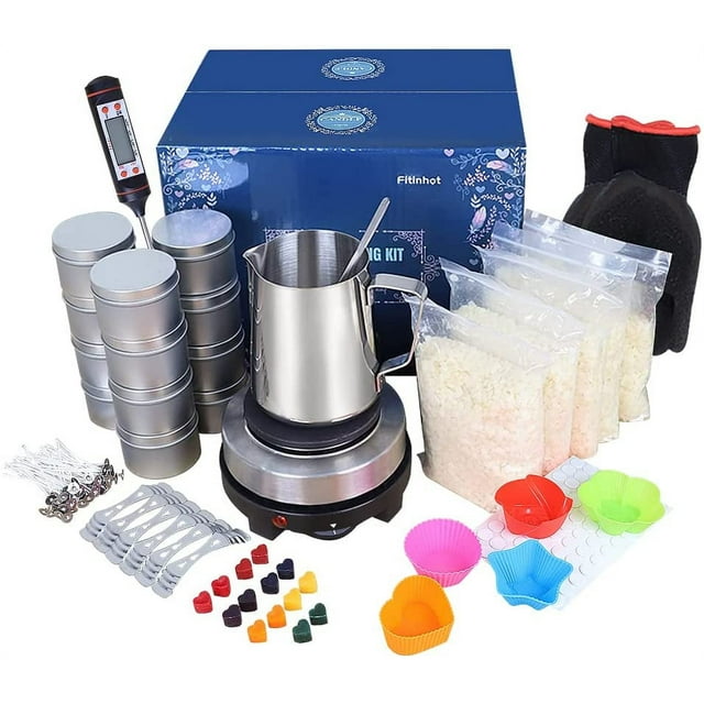 Fitinhot DIY Candle Maker Kit with Electric Hot Wax Melting Pot