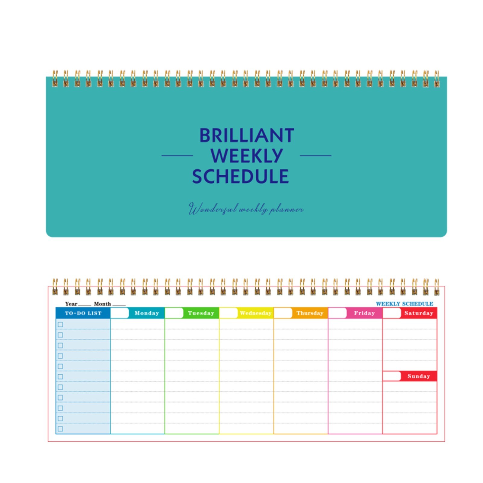 Fitline Pack 2025 Border New English Long Weekly Plan Simple Coil Note ...