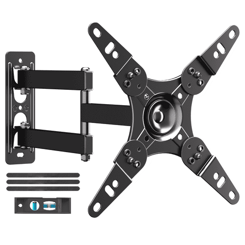 FitMetal Full Motion TV Wall Mount for 13-43 inch Tvs & Monitors, Swivel Tilt Extension with 360 Rotation, Max Vesa 200x200mm, Hold up to 33 lbs