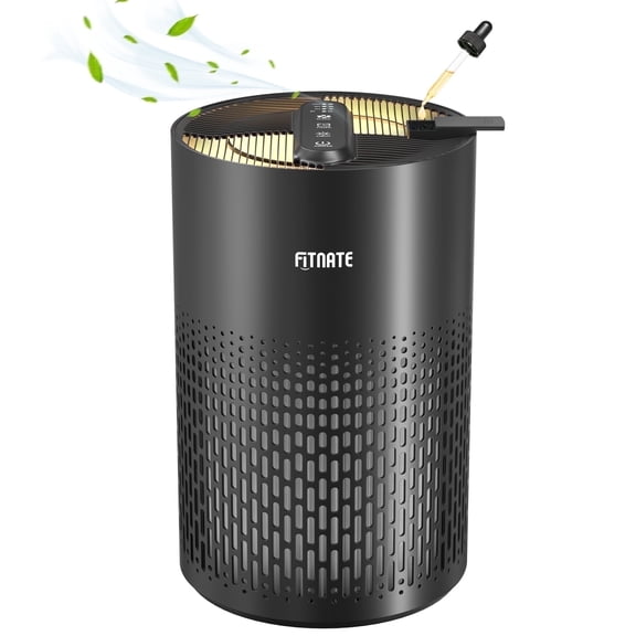 Fitnate 215 Sq Ft True HEPA Aromatherapy Air Purifier, Black
