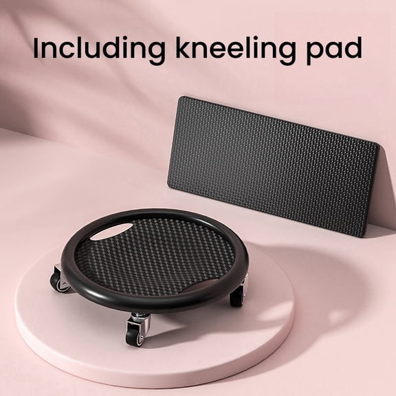 Fitness Ab Sliding Disc 4-Wheel Ab Wheel Roller Abdominal Exerciser Bodybuilding Disc Mute Sliding Plate Abs Workout Equipment (Black)
