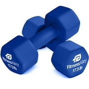 Fitness Alley Neoprene Coated Workout Dumbbells set of 2 – Anti Roll, Non Slip with Smooth Grip Fitness & Exercise Dumbbells – Hexagon Shaped Hand Weights (17.5 Pounds)