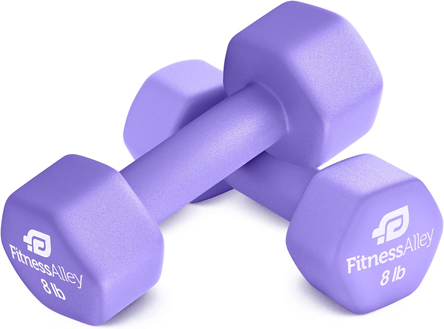Fitness Alley Neoprene Coated Workout Dumbbells set of 2 Anti Roll, Non Slip with Smooth Grip
