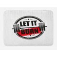 thumbnail image 1 of Fitness Bath Mat, Let It Burn Gym Workout Strong Training Motivation Active Healthy Life Grunge, Non-Slip Plush Mat Bathroom Kitchen Laundry Room Decor, 29.5 X 17.5 Inches, Red Black White, Ambesonne, 1 of 2