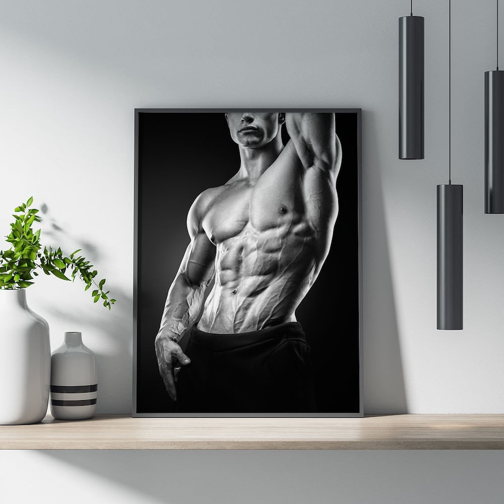 Muscle Building Poster Fitness Bodybuilding Motivation Wall Poster, Unframed Canvas 16x20in ...