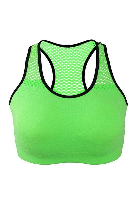 Fitness Bras for Women High Support No Underwire Yoga Tank Tops Mesh Full Coverage Workout Running Pullover Bra