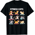thumbnail image 1 of Fitness Cats Funny Gym Workout Cat New Year Resolution Graphic Tee T-Shirt for Men Women, 1 of 4