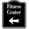 thumbnail image 1 of Fitness Center Left Arrow BLACK Aluminum Composite Sign, 8.5"x10", 1 of 9