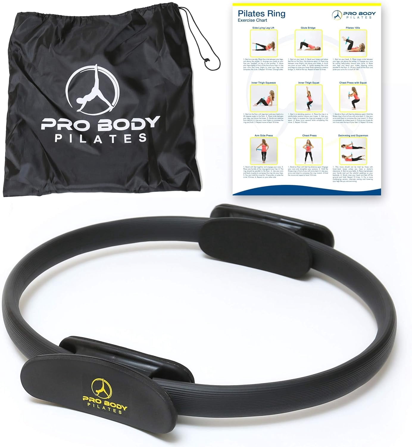 Exercise Circle Fitness Circle – 14 Inch Pilates Ring for Focusing on Toning Inner ...