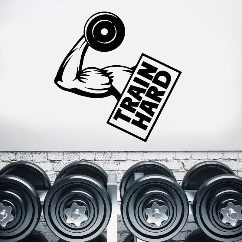 Fitness Club Studio Decal Gym Sticker Body-building Dumbbell Posters ...