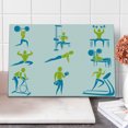 thumbnail image 1 of Fitness Cutting Board, Showing Different Gym Activities Weightlifting Equipment, Decorative Tempered Glass Cutting and Serving Board, Large Size, Apple Green Sky Blue, by Ambesonne, 1 of 5
