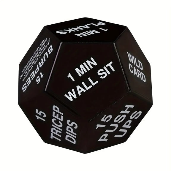 Fitness Dice Exercise Workout Roller - 12-Sided Polyhedra Motivational Dice for Home Fitness, Aerobic Exercise, Yoga - Fun Workout Accessory for Gym, Fitness Classes