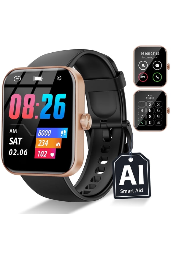 watches for men, 1.83" HD Display with Heart Rate/Sleep Monitor, fitness trackers,110+ Modes, IP68 - Carbonwatches for women,Gold