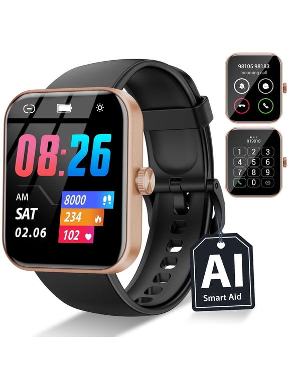 watches for men, 1.83" HD Display with Heart Rate/Sleep Monitor, fitness trackers,110+ Modes, IP68 - Carbonwatches for women,Gold