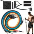 thumbnail image 1 of Fitness Dreamer 11 Piece Set Multifunction Resistance Bands with Handles, Door Anchor, Pull rope, Tension Band Muscle Training Home Rally Belt, Fitness Equipment TPE Rally Kit Workout Bands for Total Body Exercise, 1 of 6