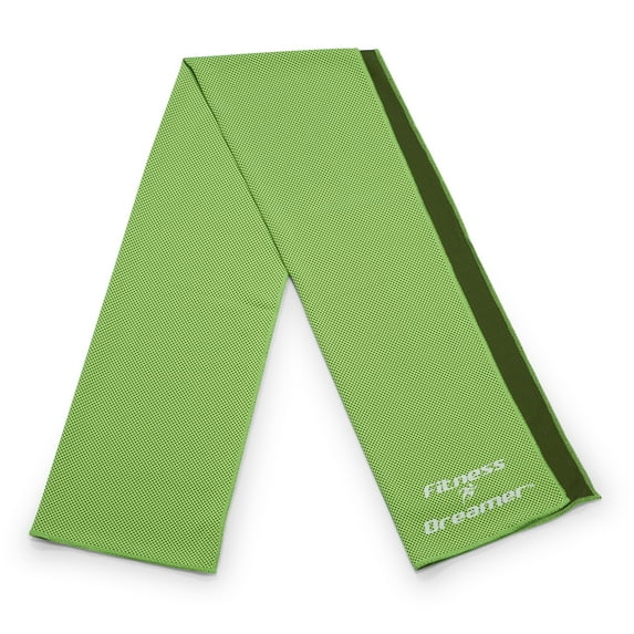 Fitness Dreamer Extra-Long Breathable Mesh Instant Cooling Towel with Ultimate Cooling Experience - Keep Cool for Running Biking Hiking Construction and All Other Sports - 100%! (Lime Green)