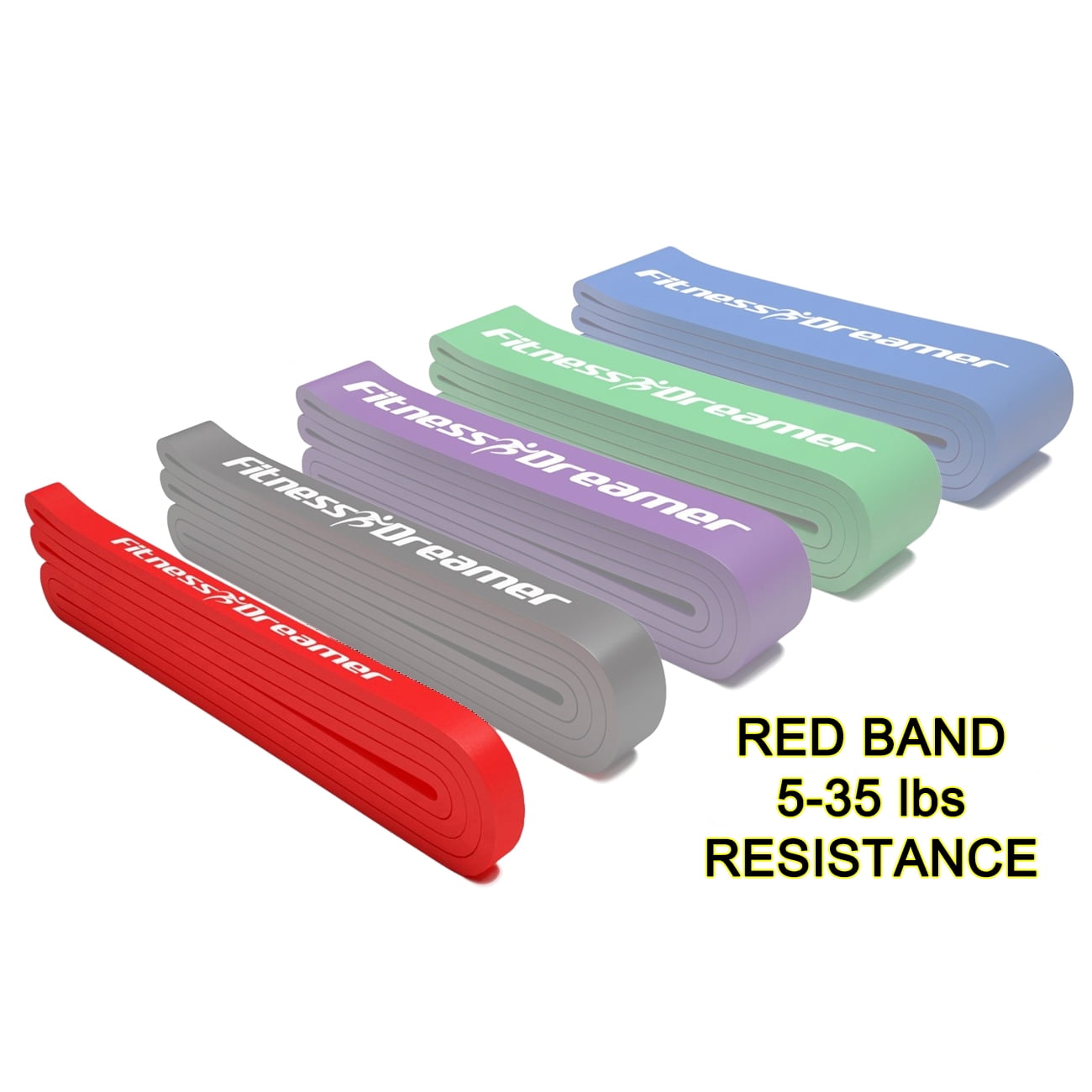 Fitness Dreamer Resistance Bands Exercise Loop Bands and Workout Bands 41 inch Fitness Bands for Training or Physical Therapy Improve Mobility and