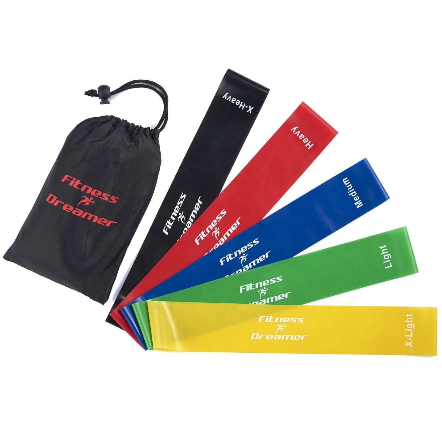 Fitness Dreamer Resistance Bands, Exercise Loop bands and Workout Bands by Set of 5, 12 In. Fitness Bands for Training or Physical Therapy-Improve Mobility and Strength