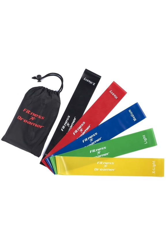 Resistance Bands, Exercise Loop bands and Workout Bands by Set of 5, 12 In. Fitness Bands for Training or Physical Therapy-Improve Mobility and Strength