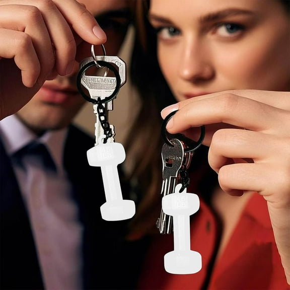 Fitness Dumbbell Keychain - Silicone Gym Keyring for Men & Women, Weightlifting Accessory, Workout Enthusiast Gift, Durable & Stylish Key Holder for Backpacks, Wallets, Car Keys