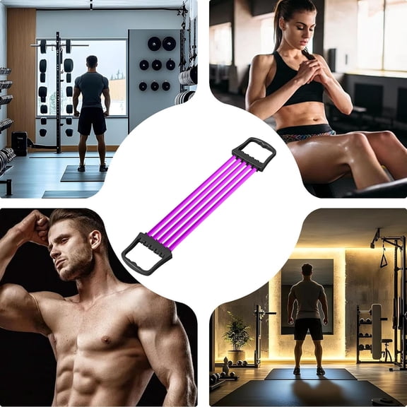 Adjustable Chest Expander with Removable Tubes for Home Gym Upper Body Strength Training