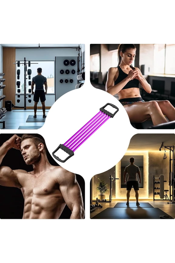 Adjustable Chest Expander with Removable Tubes for Home Gym Upper Body Strength Training