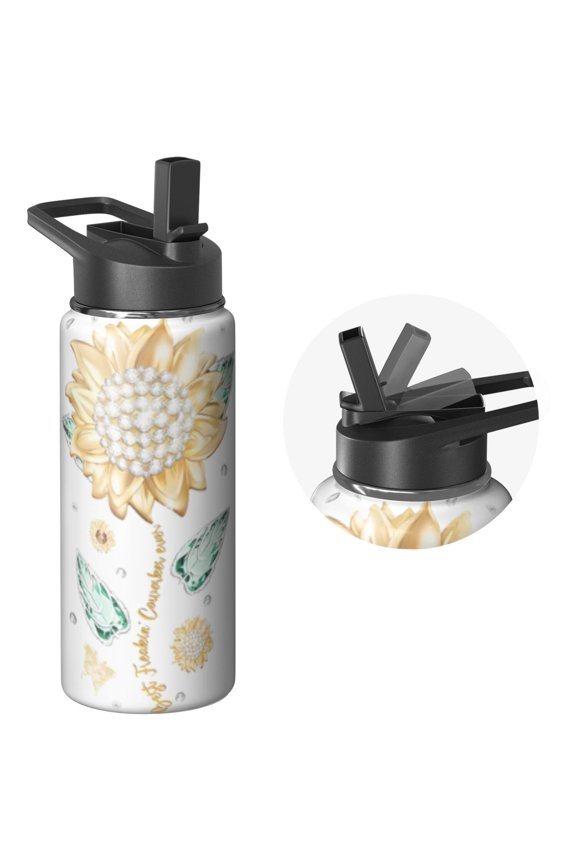 Fitness Enthusiast 18oz Insulated Stainless Steel Holiday Gifts Themed Water Jug Wide Mouth Handle Lid Leak Proof