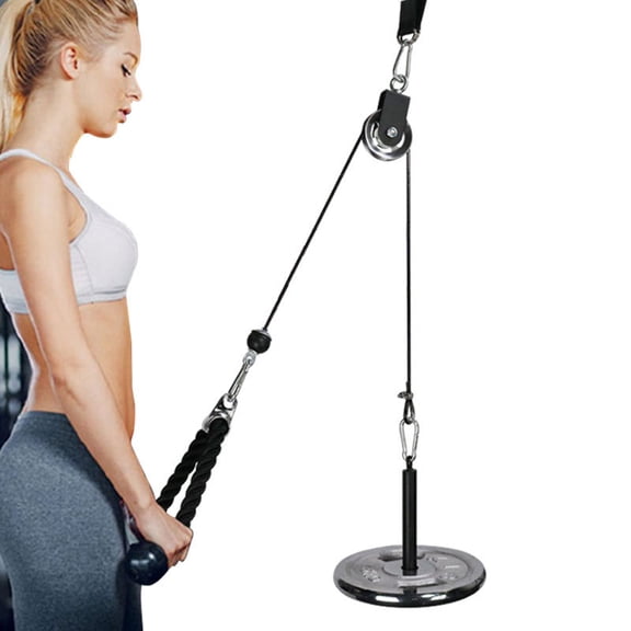 Fitness Equipment 1.4m Pulley Cable Attachment for Triceps Biceps Shoulder Workout Gym, DIY Pulley Cable Attachment, Great Versatility for Your Home Gyms, Easy to Assemble, High Strength Cable,