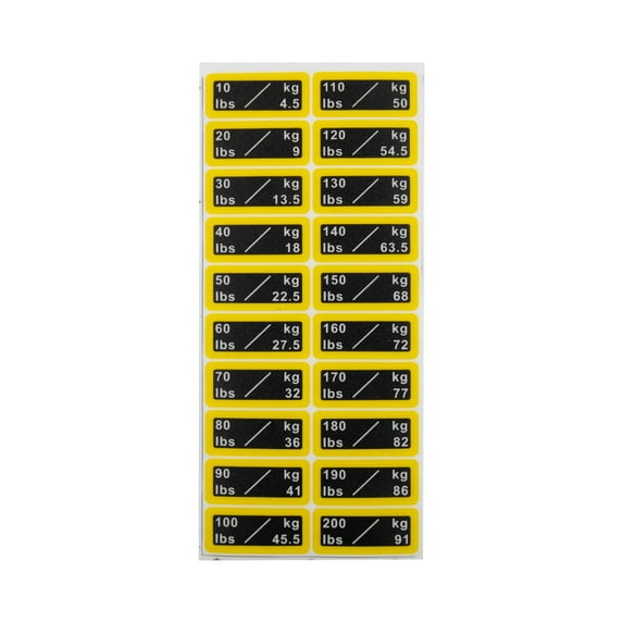 Fitness Equipment Weight Stickers Gym Weight Stack Labels Number ...