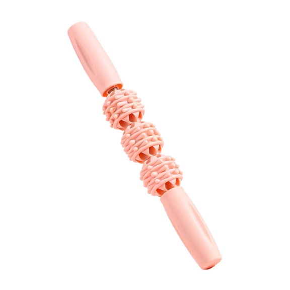 Fitness Fascia Stick Leg Massager Roller for Muscle Relaxation and Yoga Stretching, 3 Rounds Pink