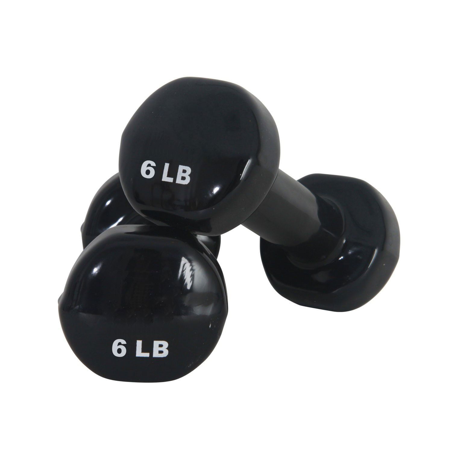 Fitness First 412 lbs Black Vinyl Rubber Coated Weight Dumbbell Pairs