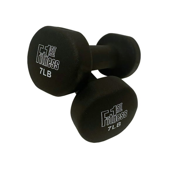 Fitness First Neoprene Dipped Dumbbell Pair (1-12 lbs), 7 lbs